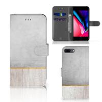 Apple iPhone 7 Plus | 8 Plus | Book Style Case | Wood Concrete