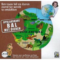 Opblaas wereldbol dieren 50 cm