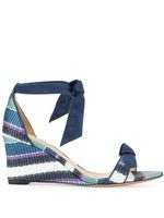 Alexandre Birman sandales rayées à talon compensé - Bleu