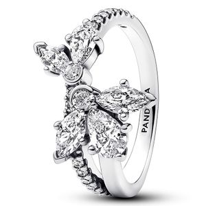 Pandora 193023C01 Ring Sparkling Asymmetrical Herbarium Cluster zilver-zirconia wit