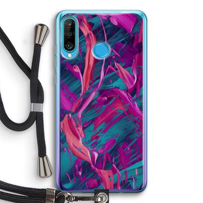 Pink Clouds: Huawei P30 Lite Transparant Hoesje met koord