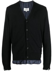 Maison Margiela cardigan en laine à effet usé - Noir