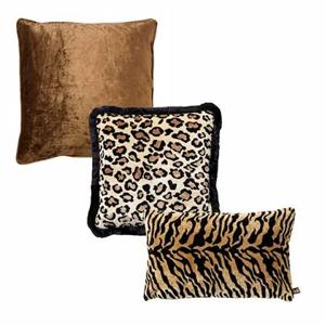 Hoii Sierkussen set van 3 - ANIMAL BROWN - Tobacco Brown - multicolor