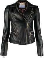 Philipp Plein veste de moto en cuir - Noir