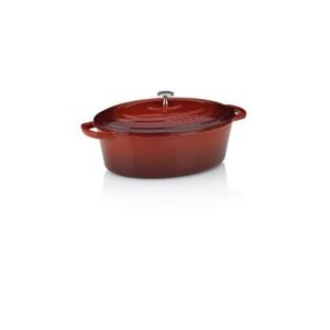 Braadpan Gietijzer Ovaal Rood, 33 cm x 26 cm- Kela | Calido