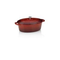 Braadpan Gietijzer Ovaal Rood, 33 cm x 26 cm- Kela | Calido - thumbnail