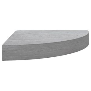 vidaXL Hoekwandschap 25x25x3,8 cm MDF betongrijs