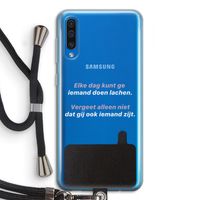 gij zijt ook iemand: Samsung Galaxy A50 Transparant Hoesje met koord