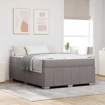 Bedframe met matras Taupe 140 x 200 cm Stof