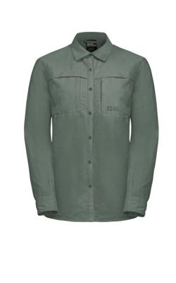 Jack wolfskin Barrier L/S Shirt Dames Hedge Green XL