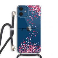 Hartjes en kusjes: iPhone 12 mini Transparant Hoesje met koord