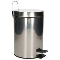 Pedaalemmer - vuilnisbak - 3 liter - zilver - RVS - 17 x 25 cm - Pedaalemmers - thumbnail