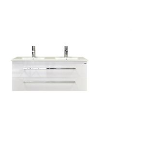 Badkamermeubelset Sanicare Q1 2 Soft Close Lades Belluno Eiken 121x46 cm