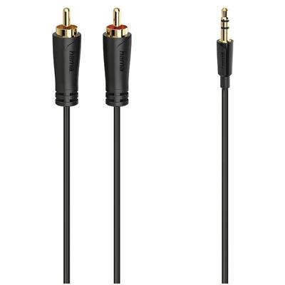 HamaAudiokabel, 3,5-mm-jack-stekker - 2 cinch-stekker, stereo, verguld, 3,0 m Mini jack kabel