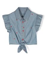 Lapin House chemise en chambray à logo brodé - Bleu