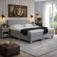 2dekans Vaste boxspring Basic - 160 x 200 Grijs - Niet in originele verpakking, kans op schade