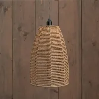 Anna's Collection Hanglamp solar naturel met edison lamp 20 x 20 x 30,5 cm 3m snoer met clip - zwart