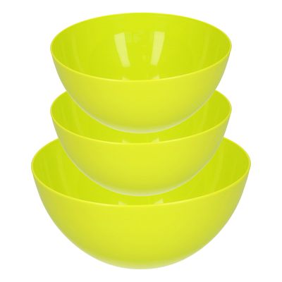 Plasticforte voedsel serveer schalen set - 3x stuks - groen - kunststof - Dia 23 en 26 cm