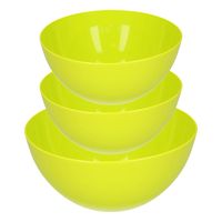 Plasticforte voedsel serveer schalen set - 3x stuks - groen - kunststof - Dia 23 en 26 cm