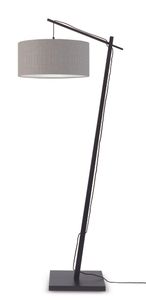 GOOD&MOJO Vloerlamp 'Andes' Bamboe en Eco linnen, 176cm, kleur Lichtgrijs