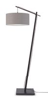 GOOD&MOJO Vloerlamp 'Andes' Bamboe en Eco linnen, 176cm, kleur Lichtgrijs