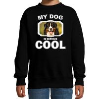 Berner sennen honden trui / sweater my dog is serious cool zwart voor kinderen - thumbnail