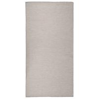 VidaXL Buitenkleed platgeweven 100x200 cm taupe VidaXL Buitenkleed platgeweven 100x200 cm taupe