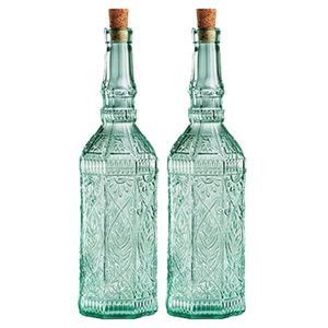 2x Sierlijke decoratie fles met kurk