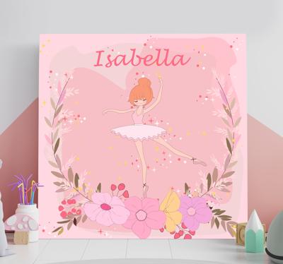 Canvas schilderij balletdanser met bloemen