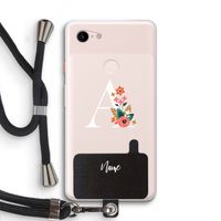 Pink Bouquet: Pixel 3 XL Transparant Hoesje met koord
