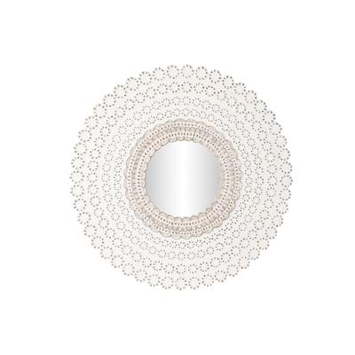 Wandspiegel DKD Home Decor Wit Natuurlijk Indiaas Decapé 120 x 2,5 x 120 cm