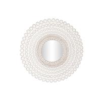 Wandspiegel DKD Home Decor Wit Natuurlijk Indiaas Decapé 120 x 2,5 x 120 cm