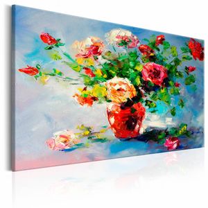 Handgeschilderd schilderij - Boeket rozen, stilleven