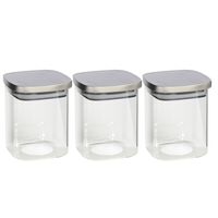 3x stuks voedsel/etenswaren bewaren voorraadpot 1100 ml glas met RVS deksel