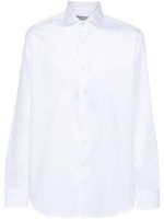 Canali chemise en coton à col biaisé - Blanc - thumbnail