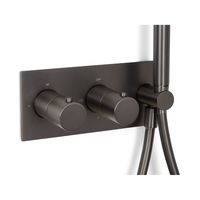 Badkraan Blue Label Brondby | Inbouw | Thermostaatkraan | Incl.Inbouwdeel | 2-weg | Vierkant | Gunmetal PVD - thumbnail