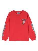 Kenzo Kids sweat en polaire à patch logo - Rouge - thumbnail