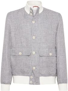 Brunello Cucinelli veste à motif pied-de-poule - Gris