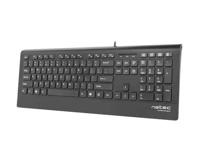 Natec Multimedia Keyboard BARRACUDA slim USB, US layout, zwart