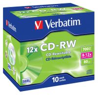 Verbatim CD-RW 12x 700 MB 10 stuk(s) - thumbnail