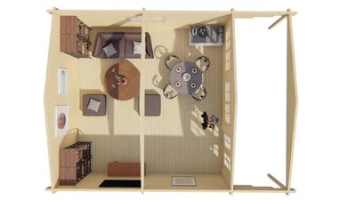 Blokhut - Tuinhuis Rune | 70 mm | vuren Red Class Wood geïmpregneerd