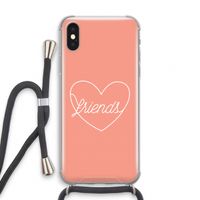 Friends heart: iPhone XS Transparant Hoesje met koord
