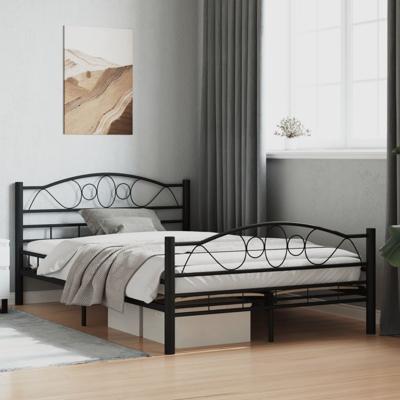 Bedframe staal zwart 120x200 cm