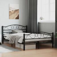 Bedframe staal zwart 120x200 cm