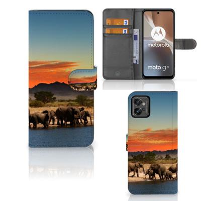 Motorola Moto G32 | Telefoonhoesje | Met pasjeshouder | Olifanten