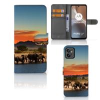Motorola Moto G32 | Telefoonhoesje | Met pasjeshouder | Olifanten