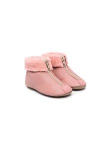 Pèpè bottines zippées à intérieurs fourrés - Rose