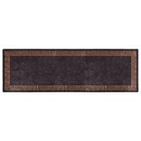 Vloerkleed wasbaar anti-slip 80x300 cm zwart en goudkleurig