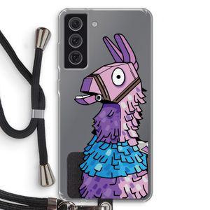 Lama: Samsung Galaxy S21 FE Transparant Hoesje met koord