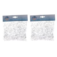Decoris ijsblokjes - 2x - transparant - kunststof - 1 cm - 200 gram - decoratie - winter themafeest